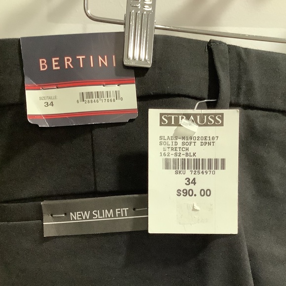 NWT Men’s Bernini black pants, size 34 - Picture 3 of 5